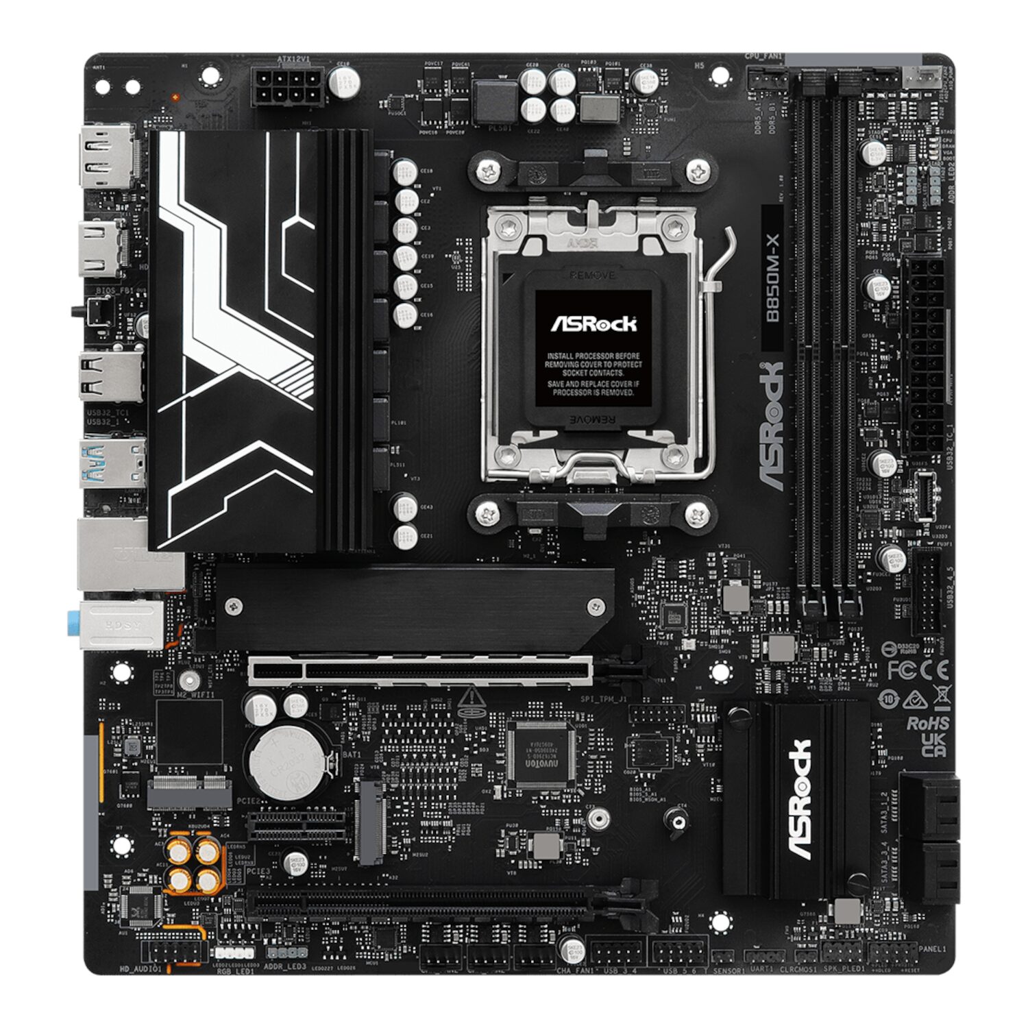 ASRock B850M-X WiFi AM5 Micro ATX Motherboard (DDR5, PCIe 5.0, Wi-Fi 6E)