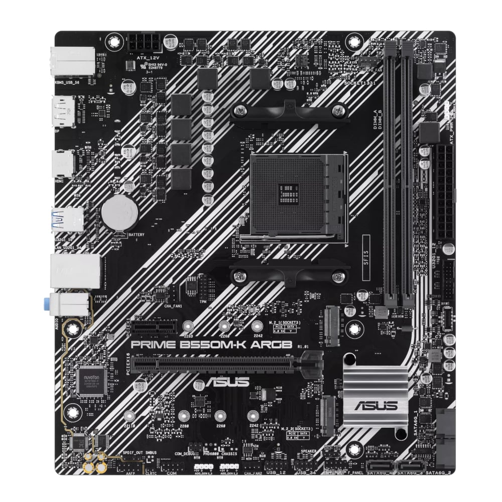 Asus PRIME B550M-K ARGB AM4 M-ATX Motherboard